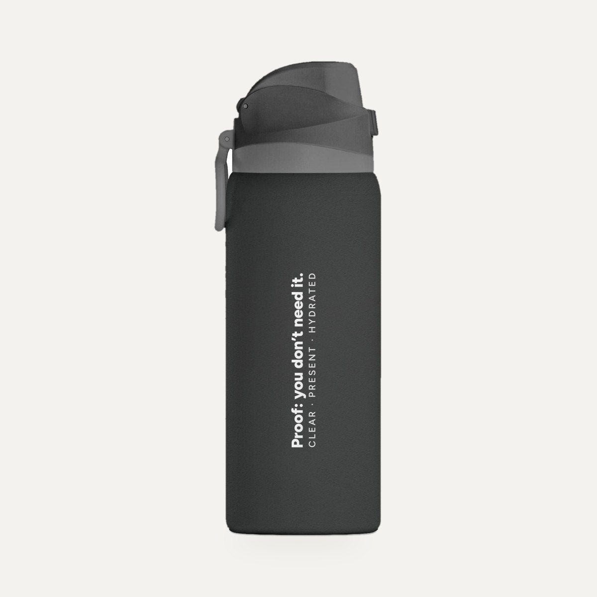 Black 32oz Insulated Water Bottle, saying side